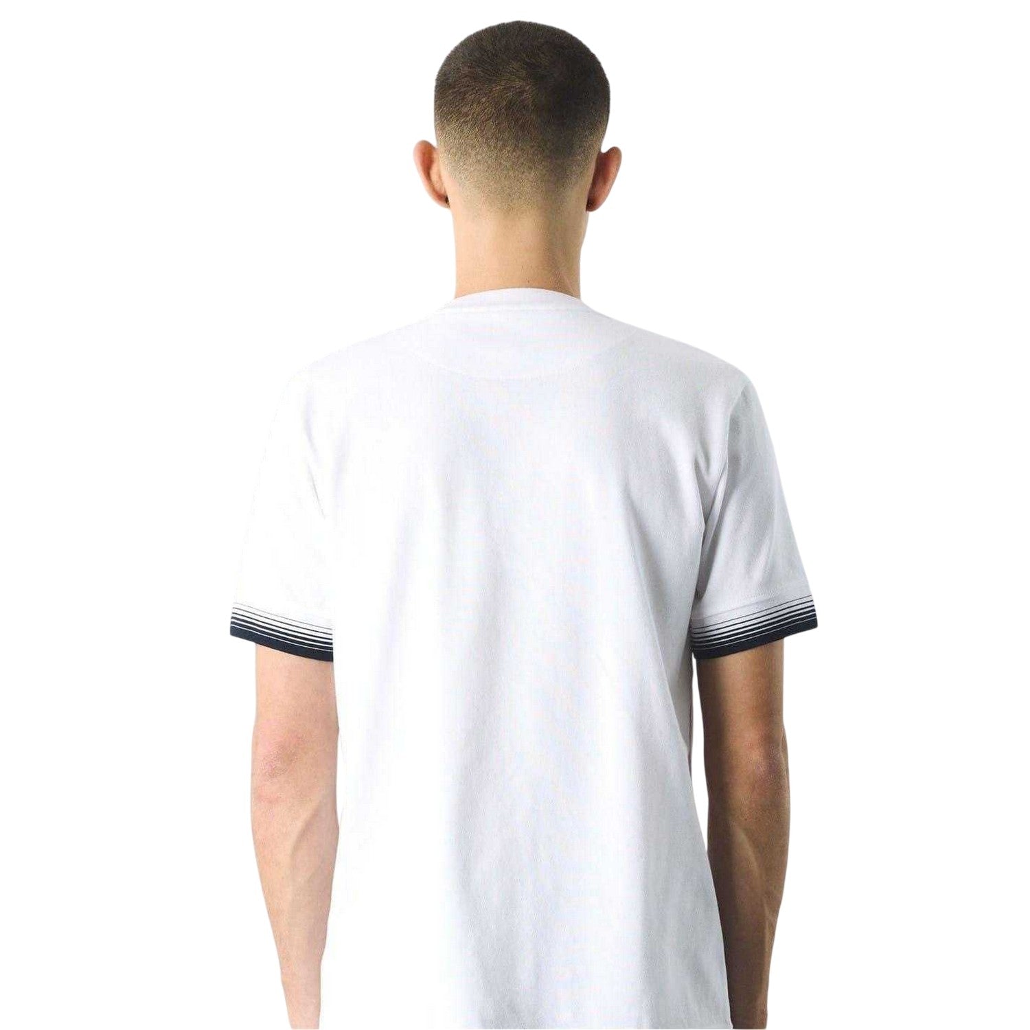 White - Back - Pretty Green Mens Henley Regular T-Shirt