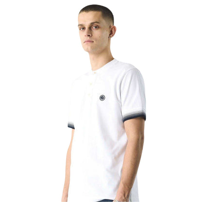 White - Side - Pretty Green Mens Henley Regular T-Shirt