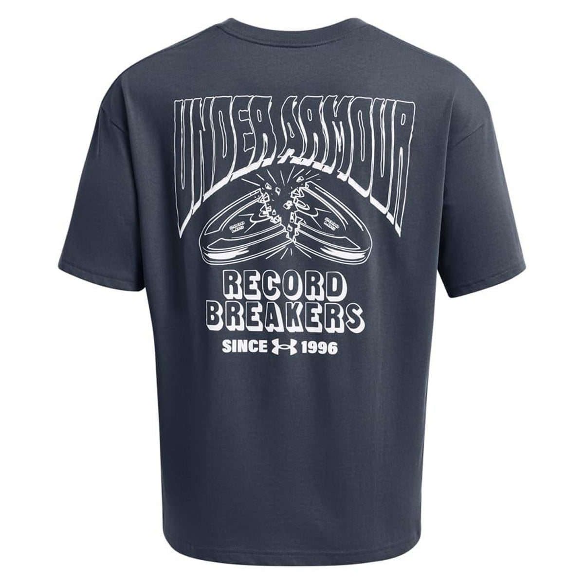 Grey - Back - Under Armour Mens Recordbreaker Heavyweight T-Shirt