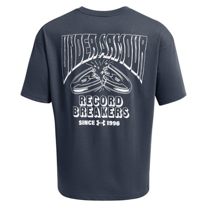 Grey - Back - Under Armour Mens Recordbreaker Heavyweight T-Shirt