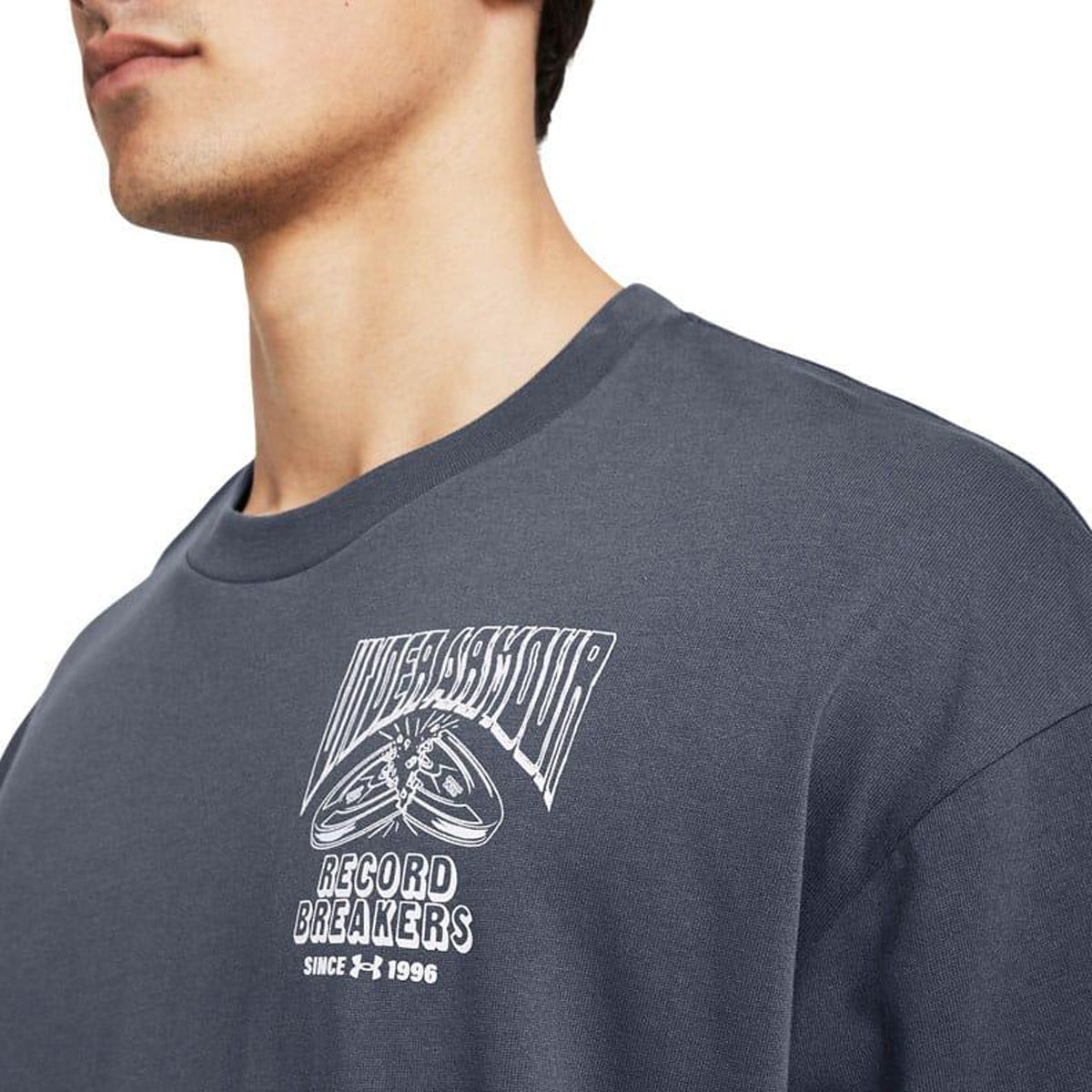 Grey - Lifestyle - Under Armour Mens Recordbreaker Heavyweight T-Shirt