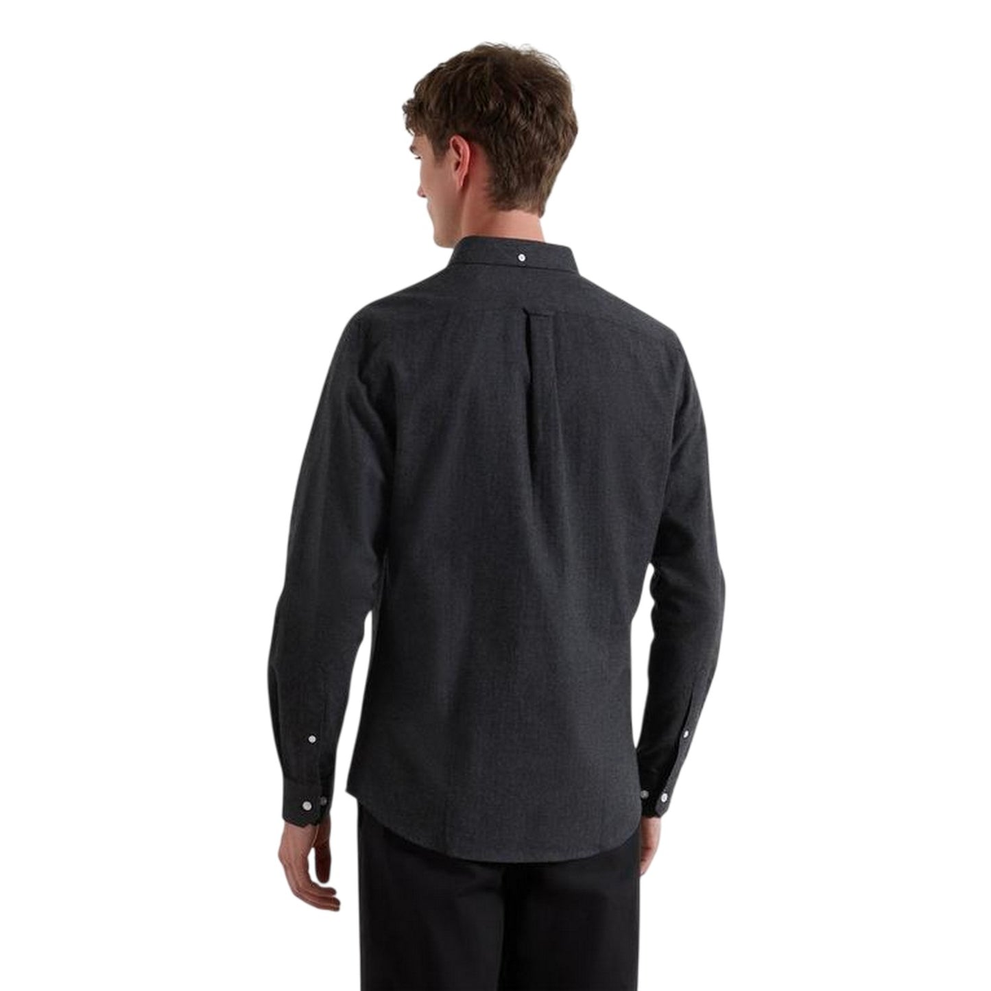 Charcoal - Back - Farah Mens Milners Oxford Long-Sleeved Button-Down Shirt