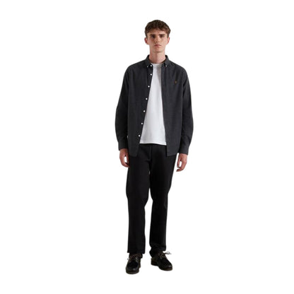 Charcoal - Lifestyle - Farah Mens Milners Oxford Long-Sleeved Button-Down Shirt