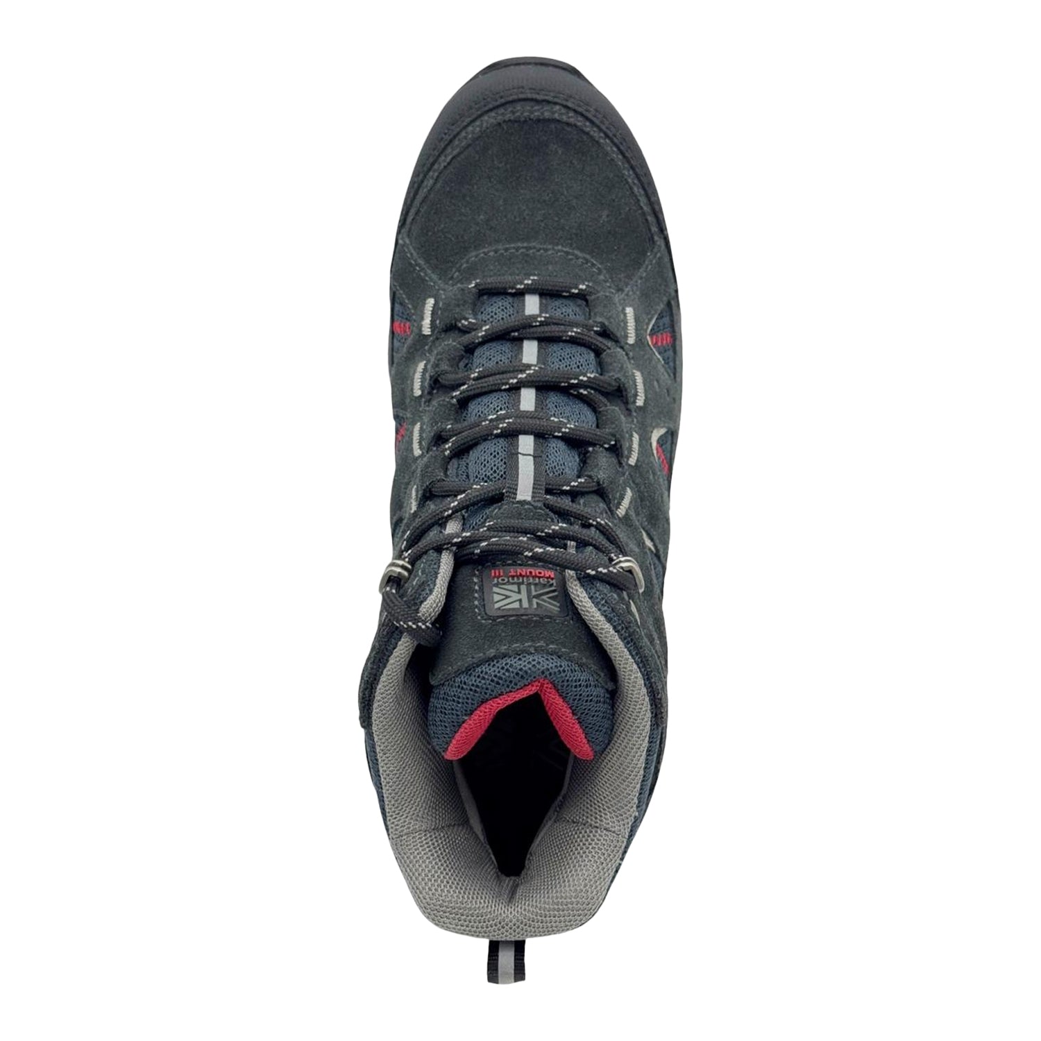 Black-Red - Side - Karrimor Childrens-Kids Mount Leather Walking Shoes