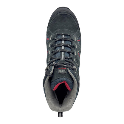 Black-Red - Side - Karrimor Childrens-Kids Mount Leather Walking Shoes