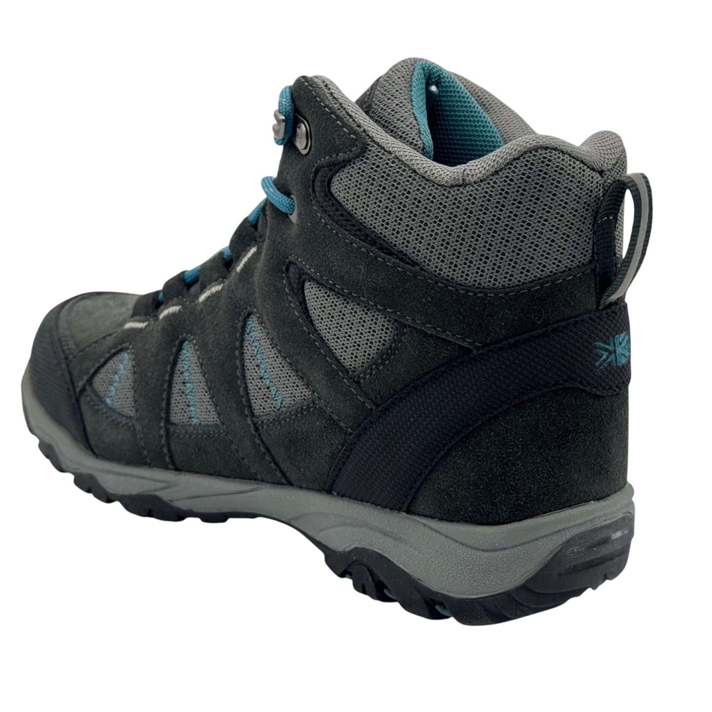 Grey-Teal - Lifestyle - Karrimor Childrens-Kids Mount Leather Walking Shoes