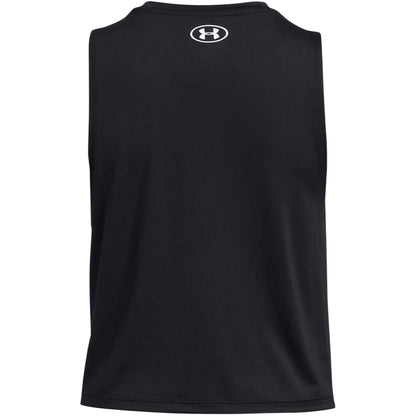 Black-White - Back - Under Armour Womens-Ladies Vanish Cropped Tank Top