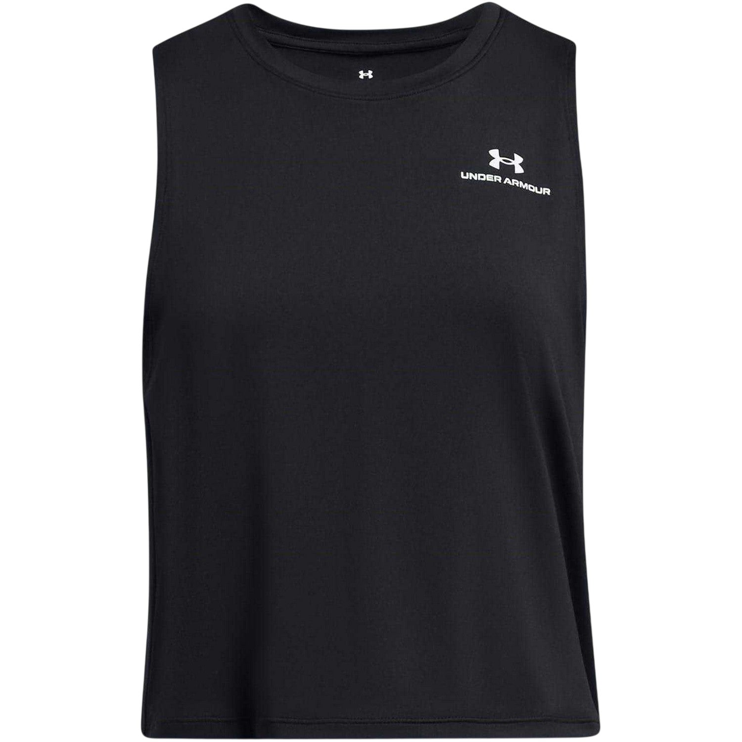 Black-White - Front - Under Armour Womens-Ladies Vanish Cropped Tank Top