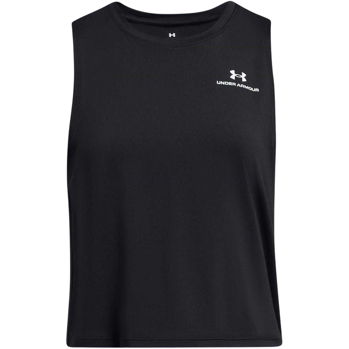 Black-White - Front - Under Armour Womens-Ladies Vanish Cropped Tank Top