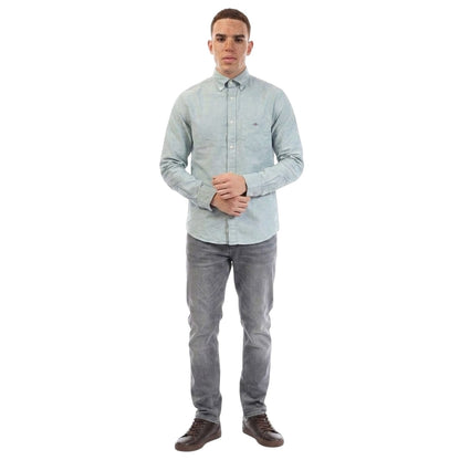 Green - Side - Gant Mens Oxford Cotton Button-Down Shirt