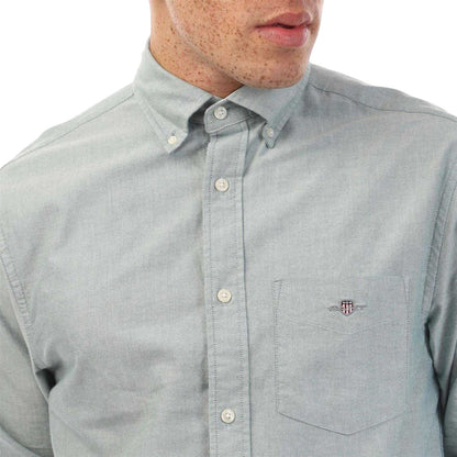 Green - Front - Gant Mens Oxford Cotton Button-Down Shirt