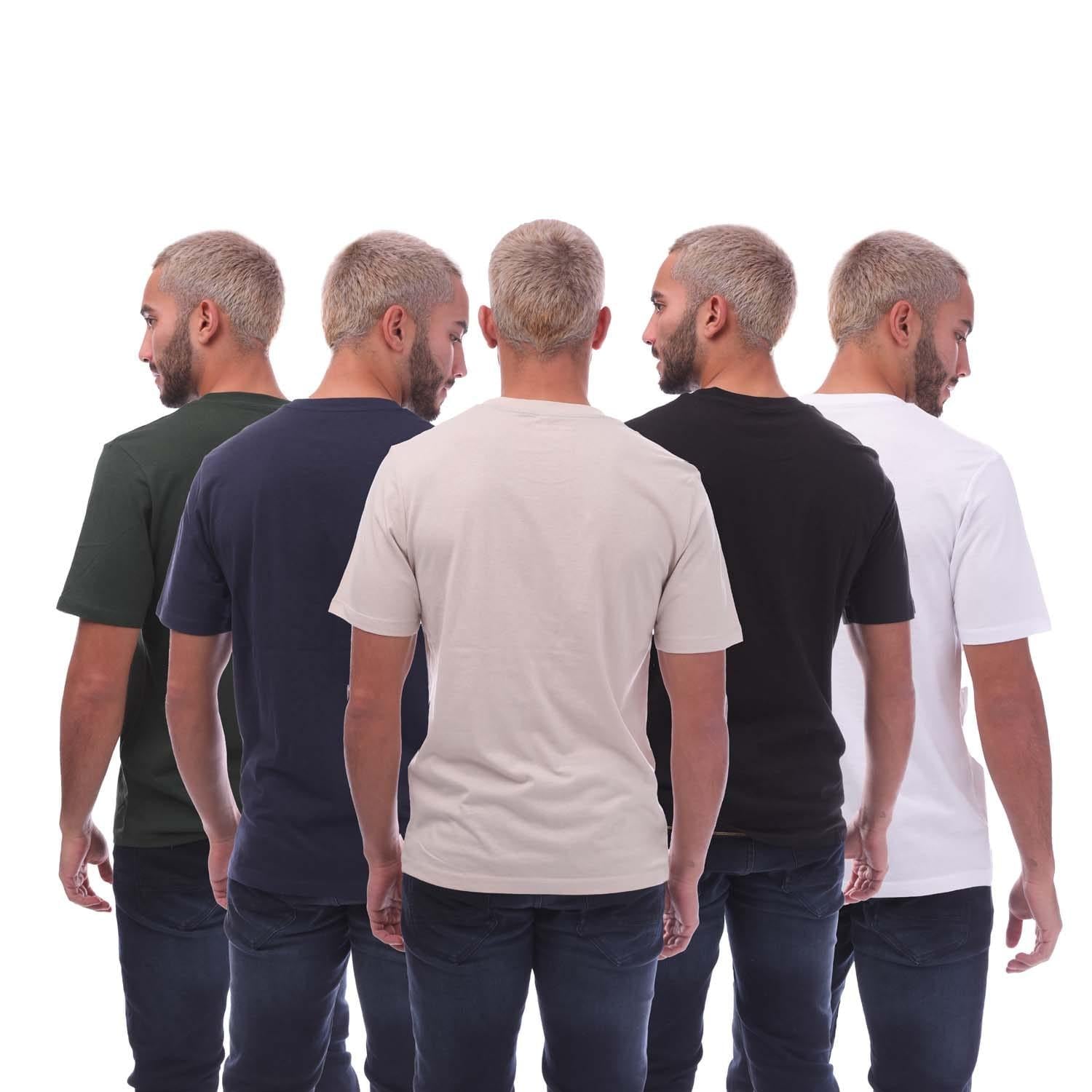 Multicoloured - Back - Jack And Jones Mens Warrior S T-Shirt (Pack of 5)