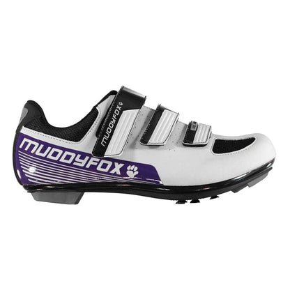 White-Purple - Front - Muddyfox Womens-Ladies Rbs100 3 Straps Cycling Shoes