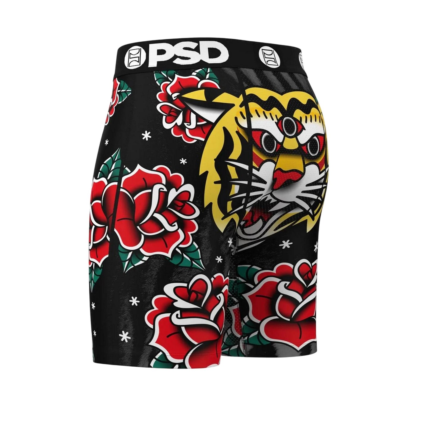 Multicoloured - Side - PSD Mens 3 Eyed Floral Tiger Boxer Briefs