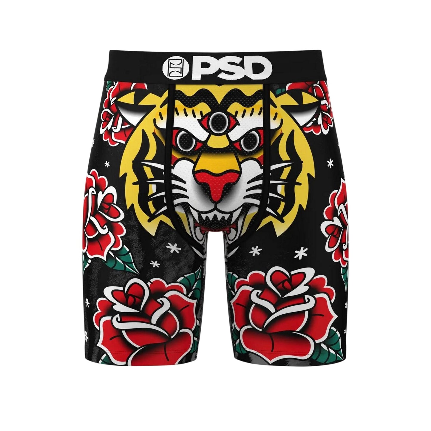 Multicoloured - Front - PSD Mens 3 Eyed Floral Tiger Boxer Briefs