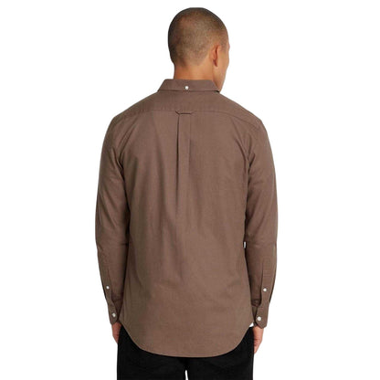 Grey - Back - Farah Mens Slim Long-Sleeved Button-Down Shirt