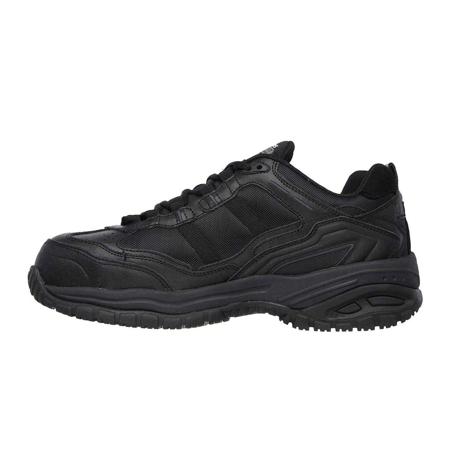 Black - Back - Skechers Mens Stride Grinnell Coated Leather Safety Shoes