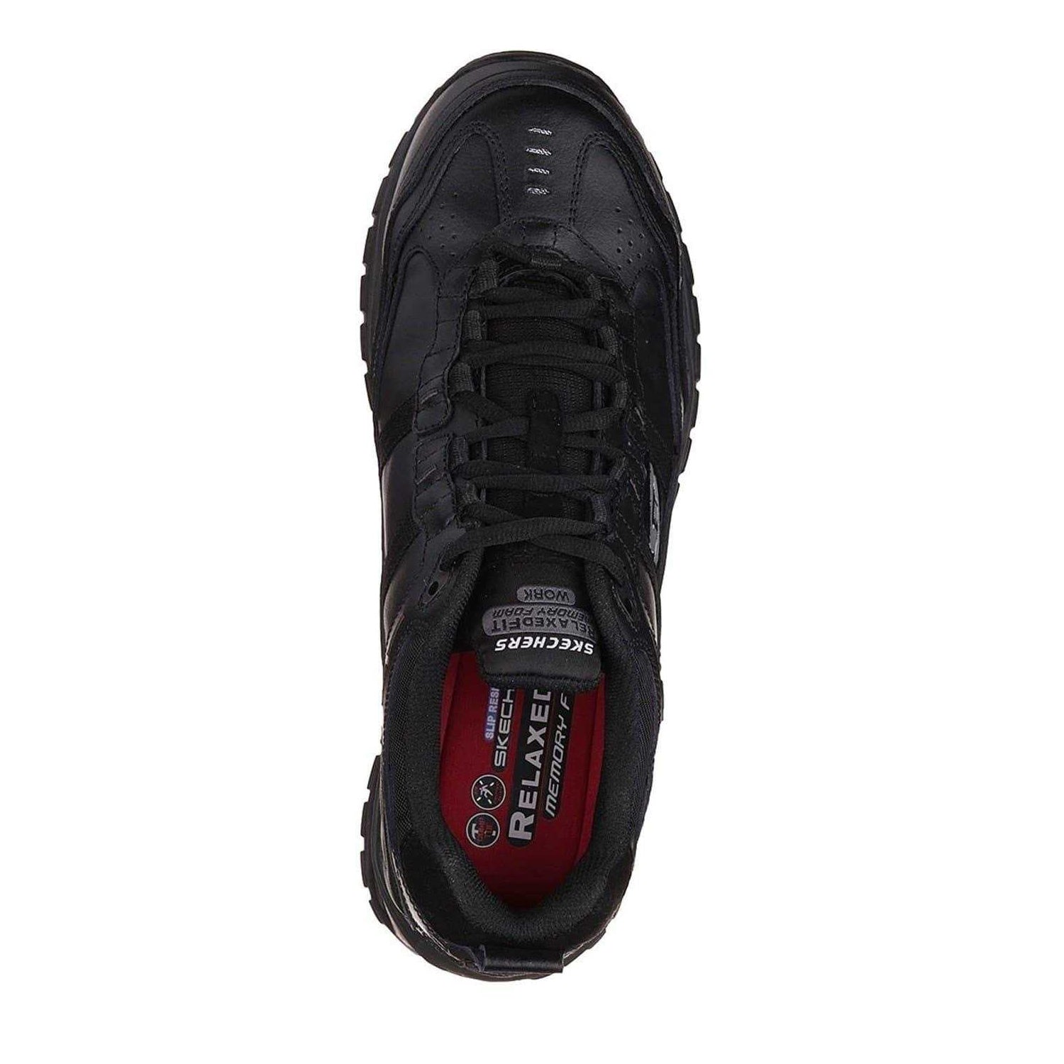 Black - Side - Skechers Mens Stride Grinnell Coated Leather Safety Shoes