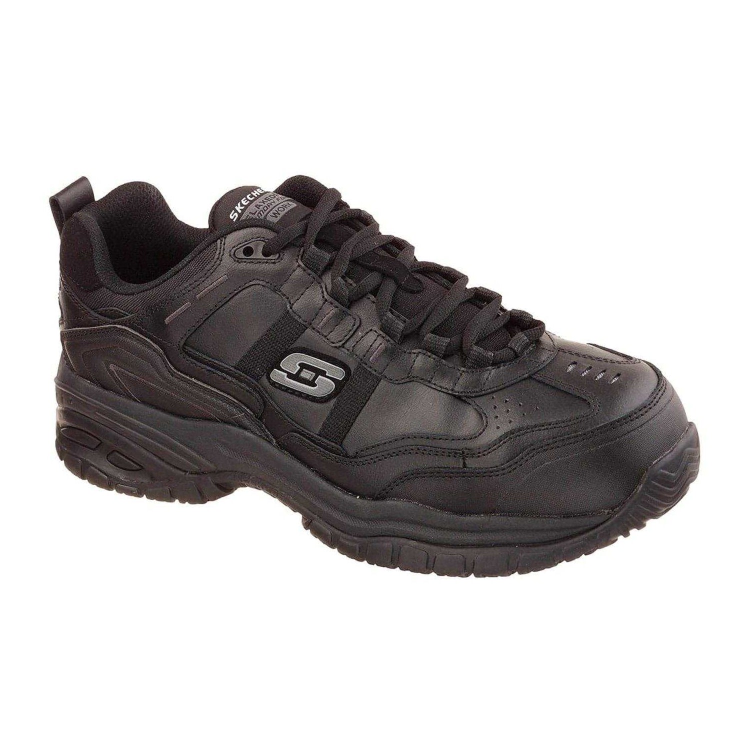Black - Pack Shot - Skechers Mens Stride Grinnell Coated Leather Safety Shoes