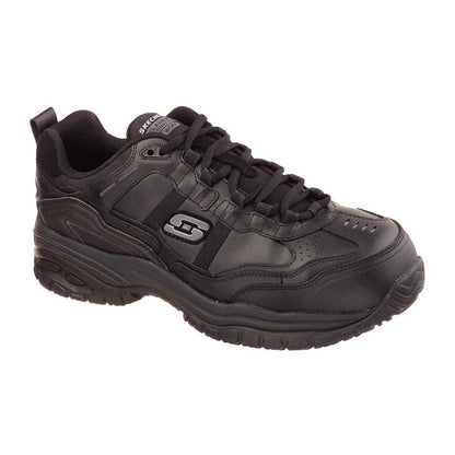 Black - Pack Shot - Skechers Mens Stride Grinnell Coated Leather Safety Shoes