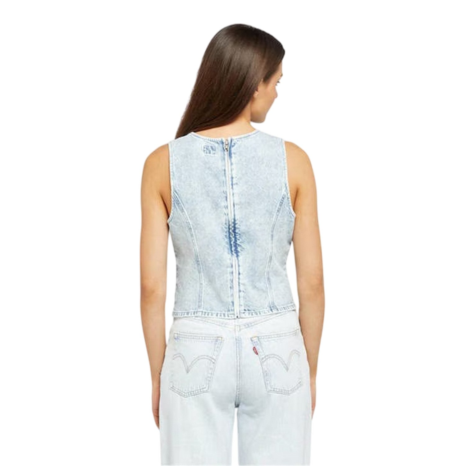 Water - Back - Levis Womens-Ladies Topanga Denim Slim Tank Top