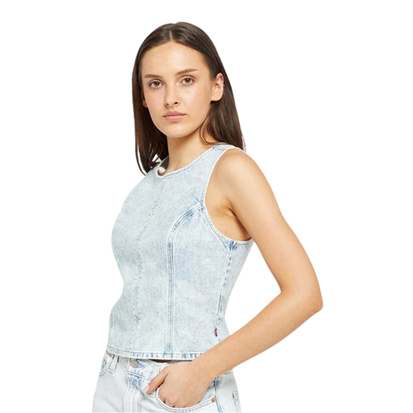 Water - Side - Levis Womens-Ladies Topanga Denim Slim Tank Top