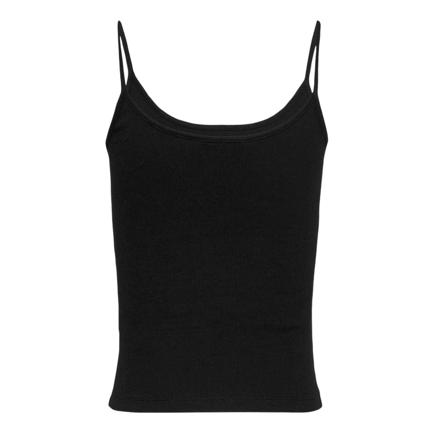 Black - Back - Tommy Jeans Womens-Ladies Script Cotton Blend Spaghetti Strap Slim Vest Top