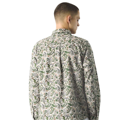 Stone - Back - Pretty Green Mens Paisley Regular Button-Down Shirt