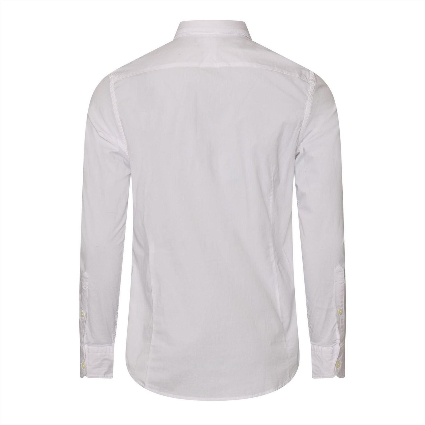 White - Back - Replay Mens Slim Long-Sleeved Button-Down Shirt