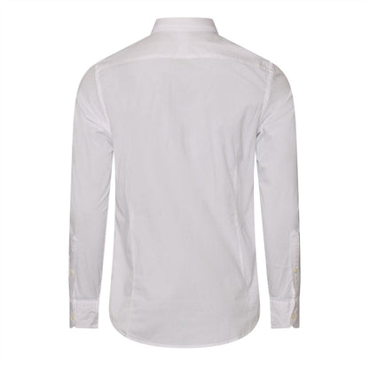 White - Back - Replay Mens Slim Long-Sleeved Button-Down Shirt