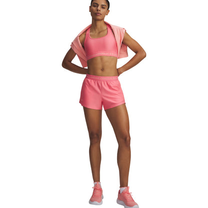 Pink - Side - Under Armour Womens-Ladies Play Up 2 in 1 Shorts