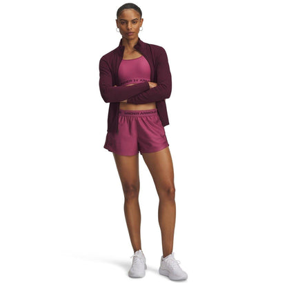 Fuchsia-Dusk - Front - Under Armour Womens-Ladies Play Up 2 in 1 Shorts