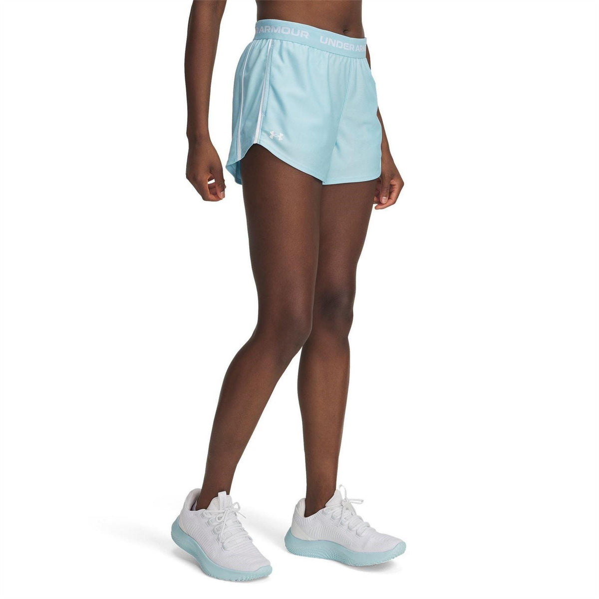 Stream-White - Front - Under Armour Womens-Ladies Play Up 2 in 1 Shorts