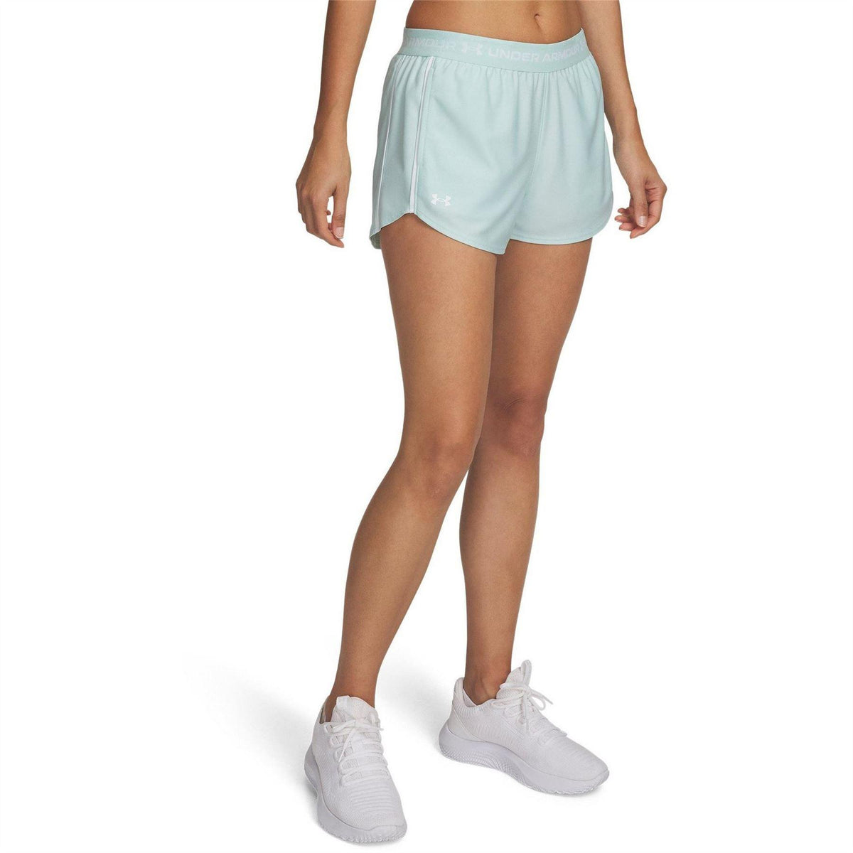 Mint - Front - Under Armour Womens-Ladies Play Up 2 in 1 Shorts