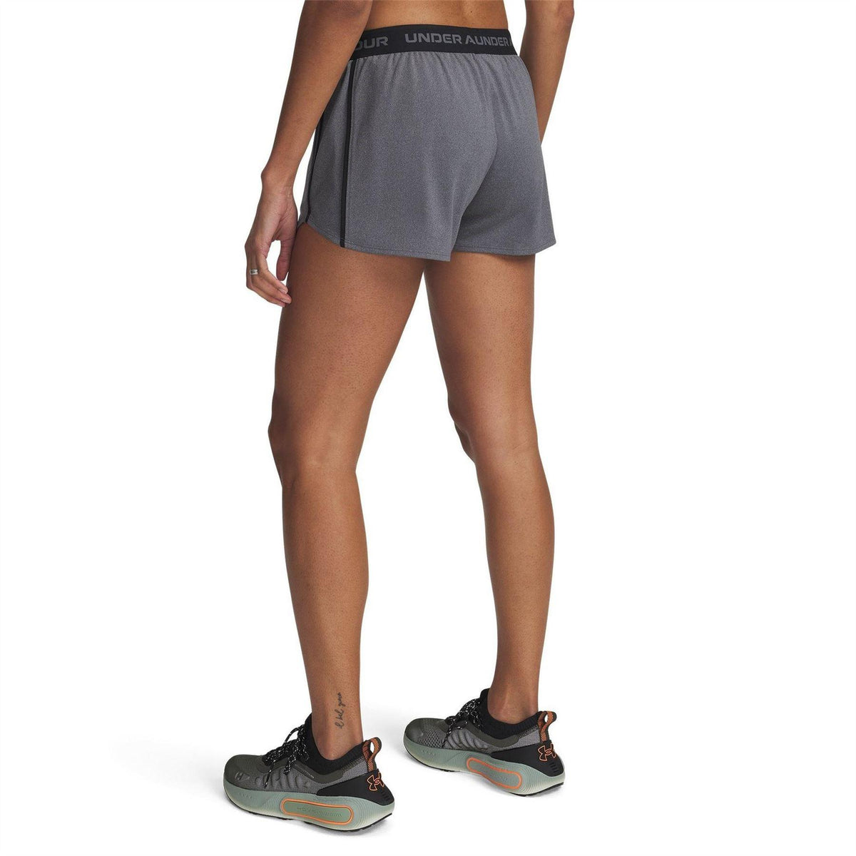 Rock-Black - Back - Under Armour Womens-Ladies Play Up 2 in 1 Shorts