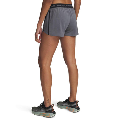 Rock-Black - Back - Under Armour Womens-Ladies Play Up 2 in 1 Shorts