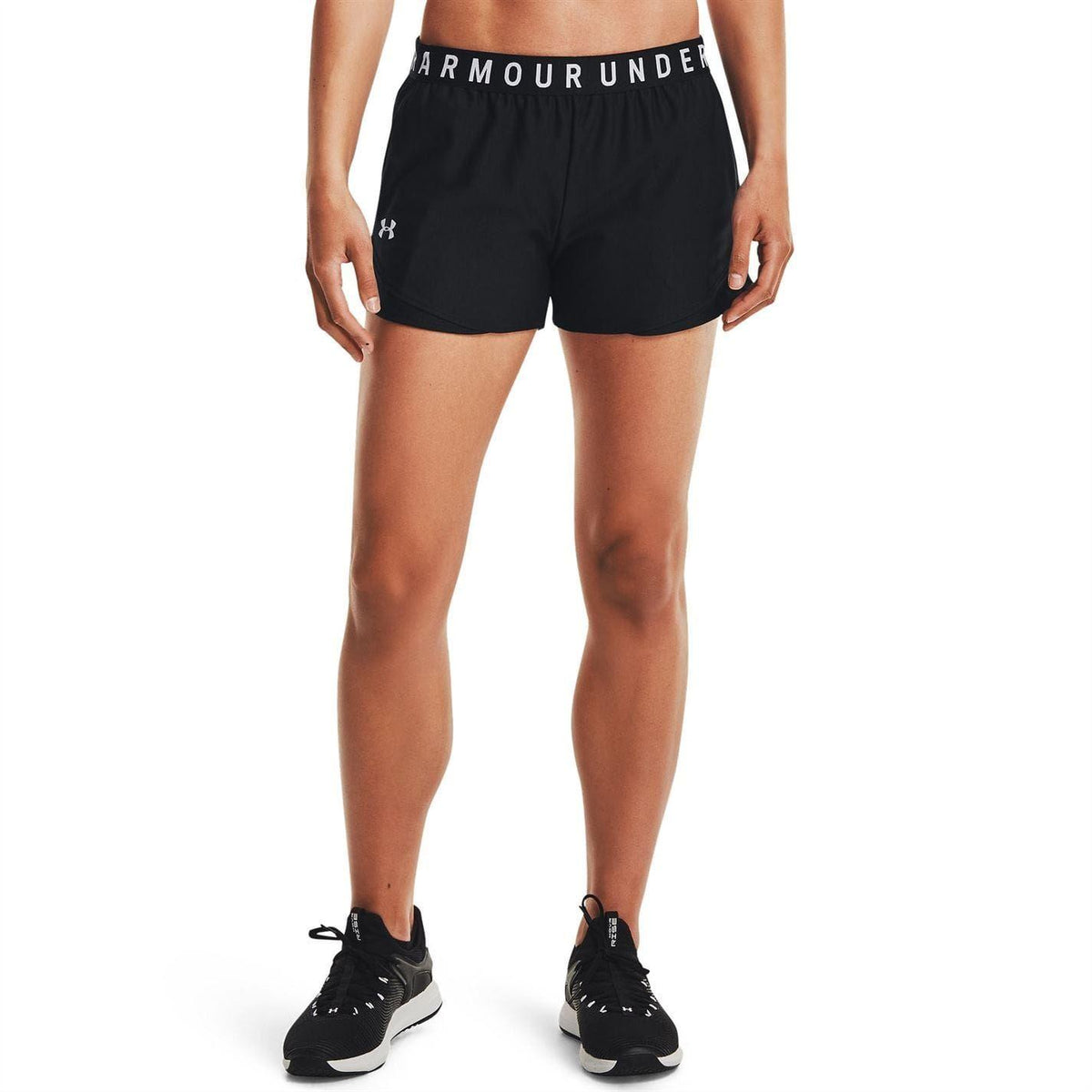 Black - Back - Under Armour Womens-Ladies Play Up 2 in 1 Shorts