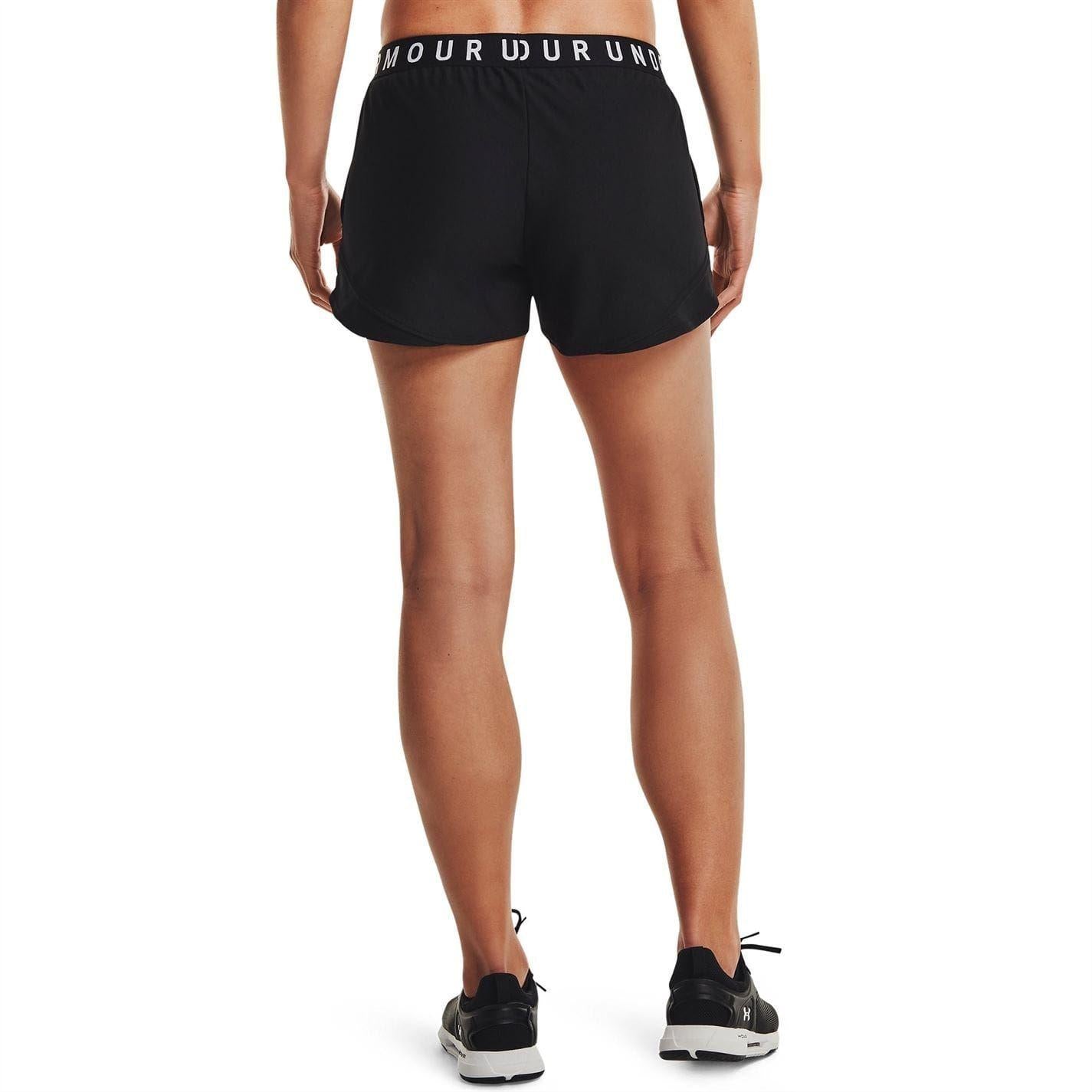 Black - Side - Under Armour Womens-Ladies Play Up 2 in 1 Shorts