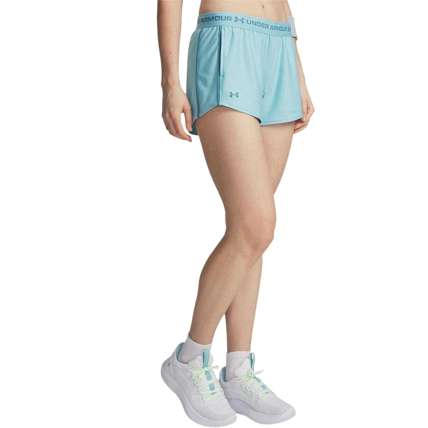 Blue Haze - Front - Under Armour Womens-Ladies Play Up 2 in 1 Shorts