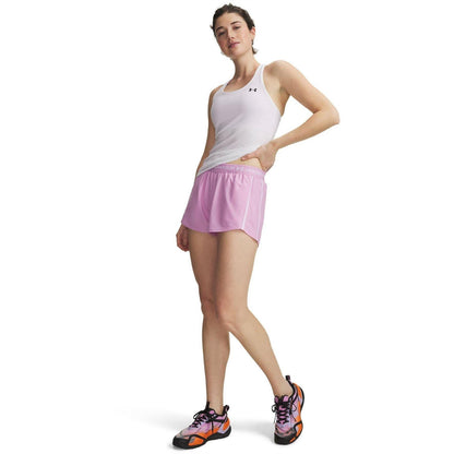 Dawn Pink - Side - Under Armour Womens-Ladies Play Up 2 in 1 Shorts
