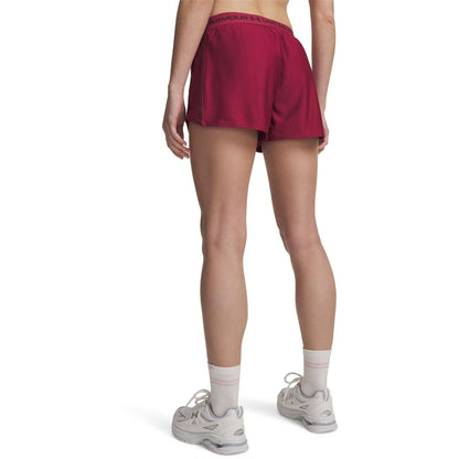 Claret - Back - Under Armour Womens-Ladies Play Up 2 in 1 Shorts