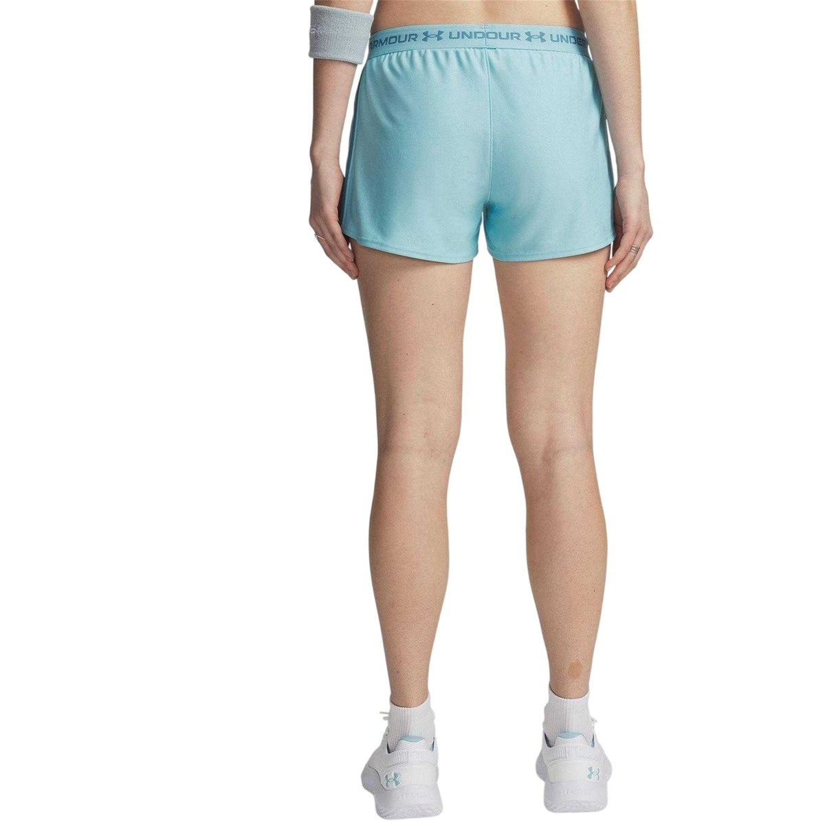 Blue Haze - Back - Under Armour Womens-Ladies Play Up 2 in 1 Shorts