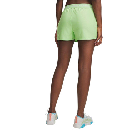 Lime-White - Back - Under Armour Womens-Ladies Play Up 2 in 1 Shorts