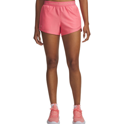 Pink - Front - Under Armour Womens-Ladies Play Up 2 in 1 Shorts
