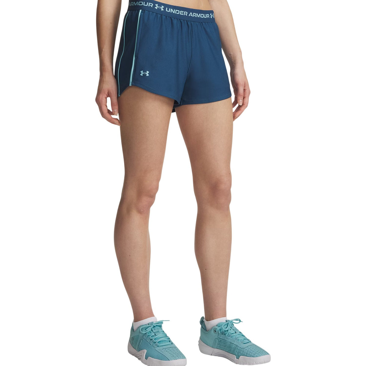 Blue - Front - Under Armour Womens-Ladies Play Up 2 in 1 Shorts