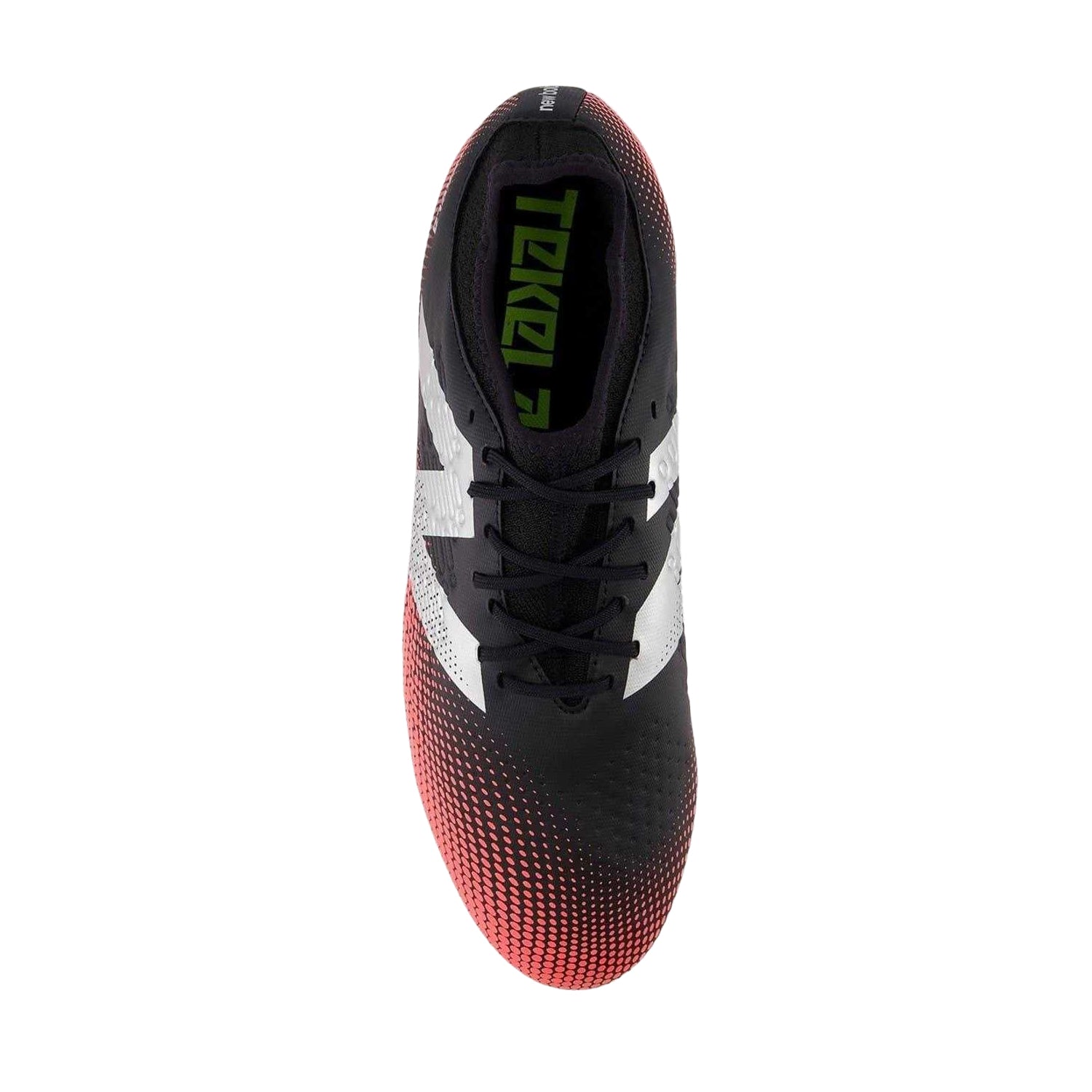Black-Red - Side - New Balance Mens Tekela V4+ Magique Gradient Knitted Collar Firm Ground Football Boots