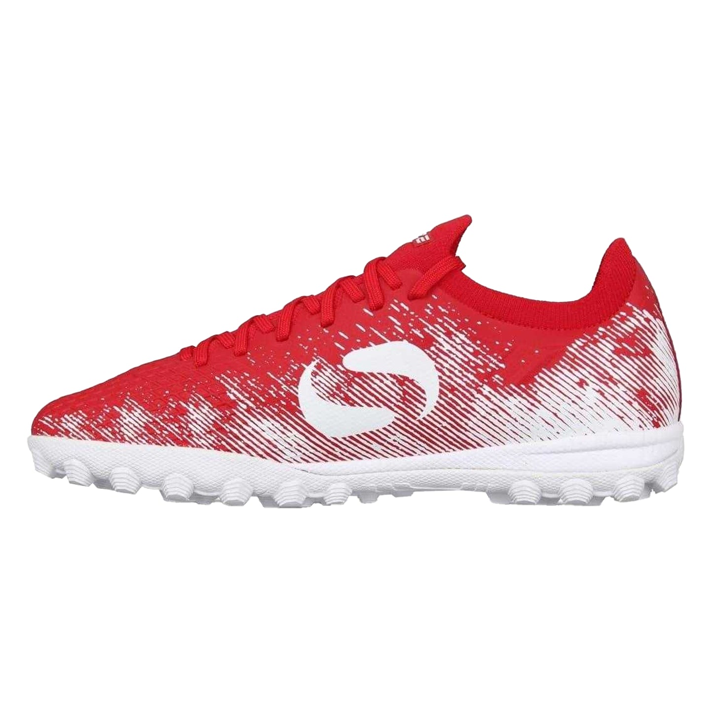 Red-White - Side - Sondico Childrens-Kids Blaze Astro Turf Trainers