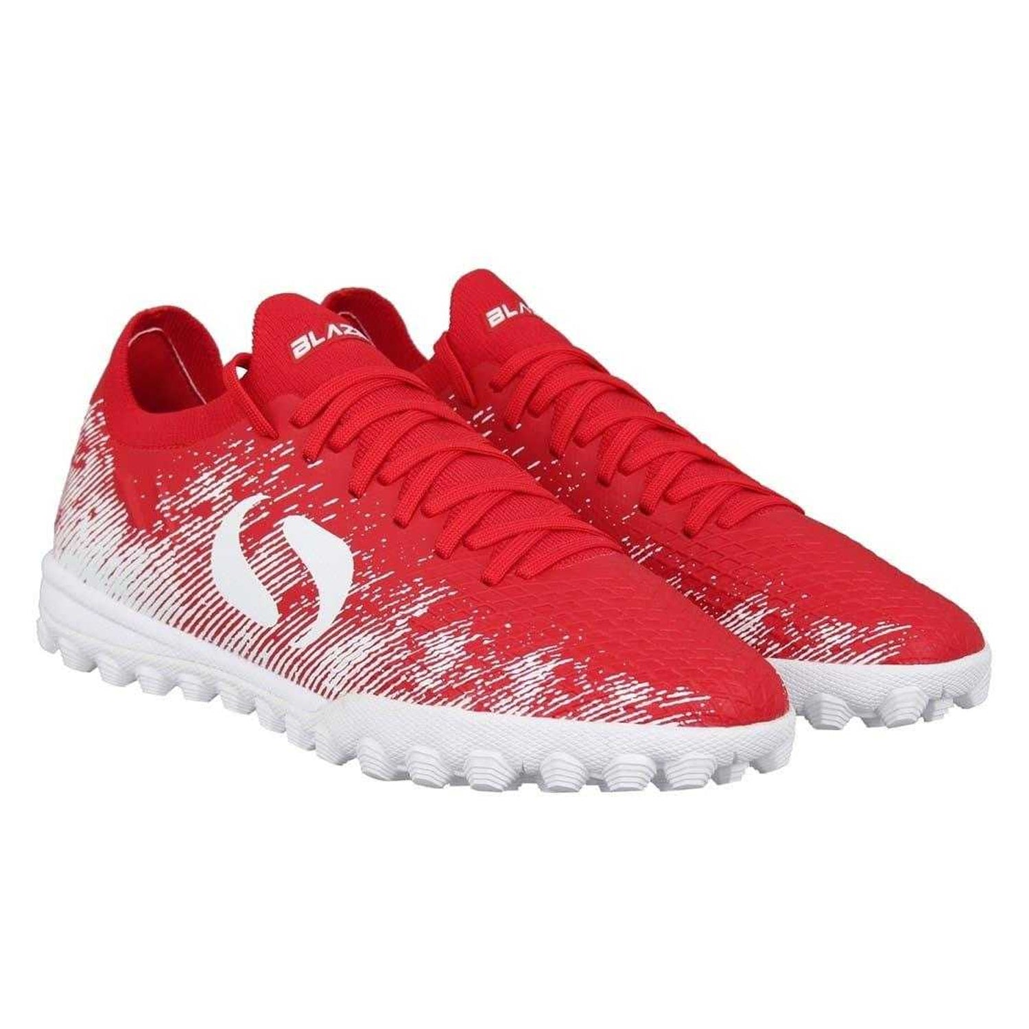 Red-White - Pack Shot - Sondico Childrens-Kids Blaze Astro Turf Trainers