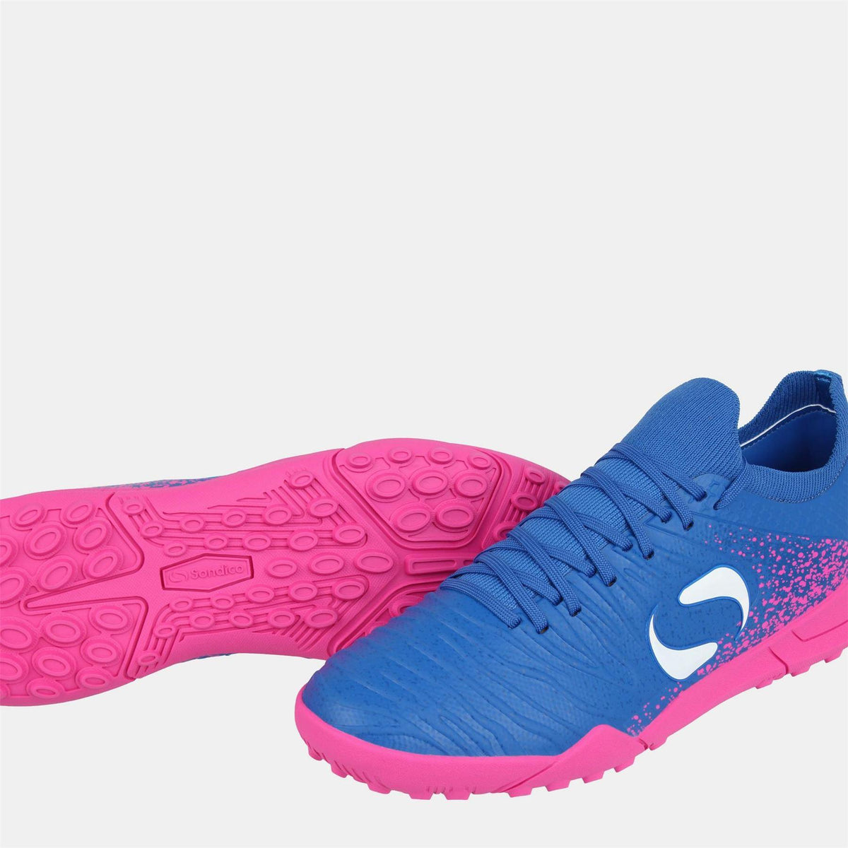Blue-Pink - Close up - Sondico Childrens-Kids Blaze Astro Turf Trainers