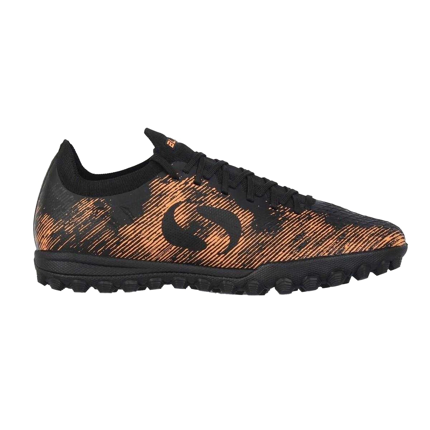 Black-Orange - Front - Sondico Childrens-Kids Blaze Astro Turf Trainers